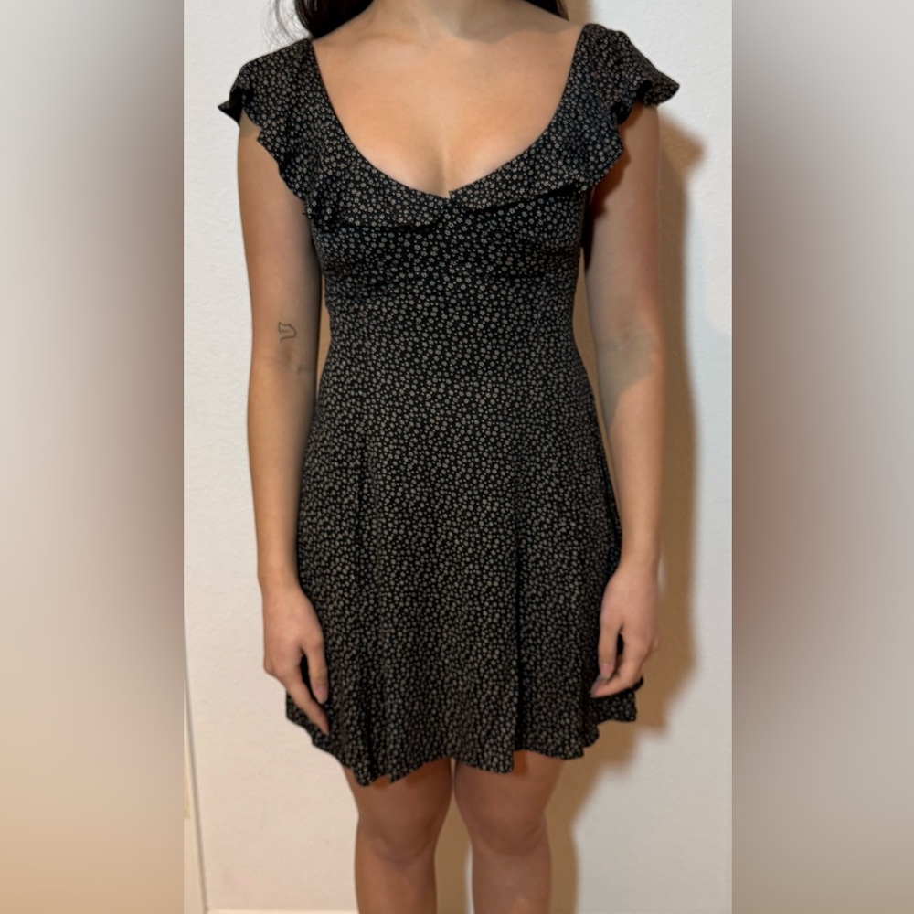 Kimchi Blue Black Floral Mini Sun Dress